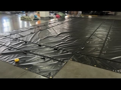 เนื้อผ้ากันน้ํา PVC ผิวเคลือบสีดํา ผิวเคลือบเหล็กสําหรับรถบรรทุกเตียงราบ